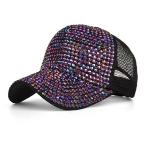 Sequin cap purple