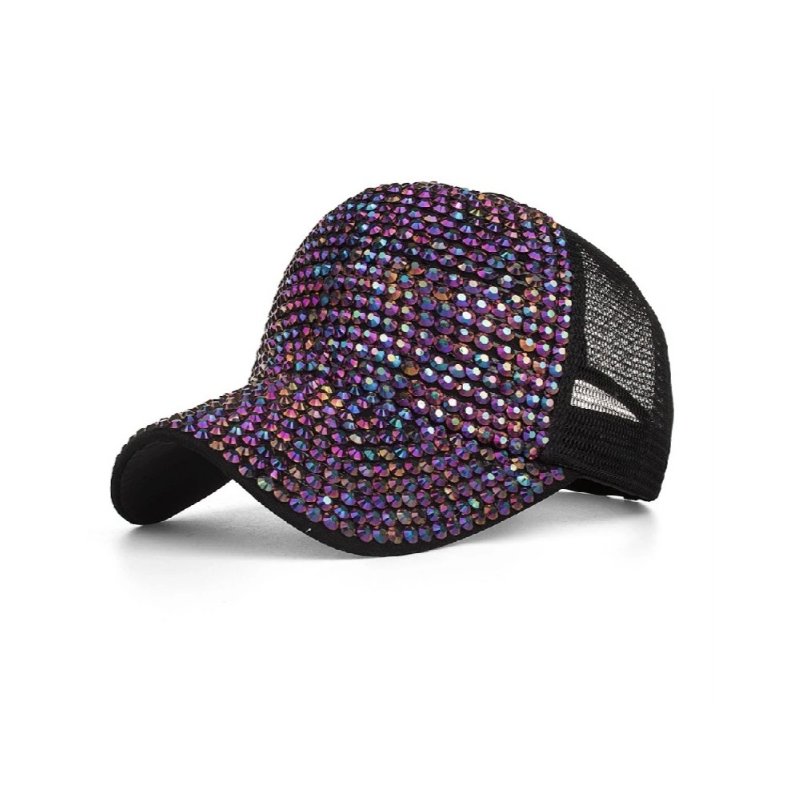 Sequin cap purple